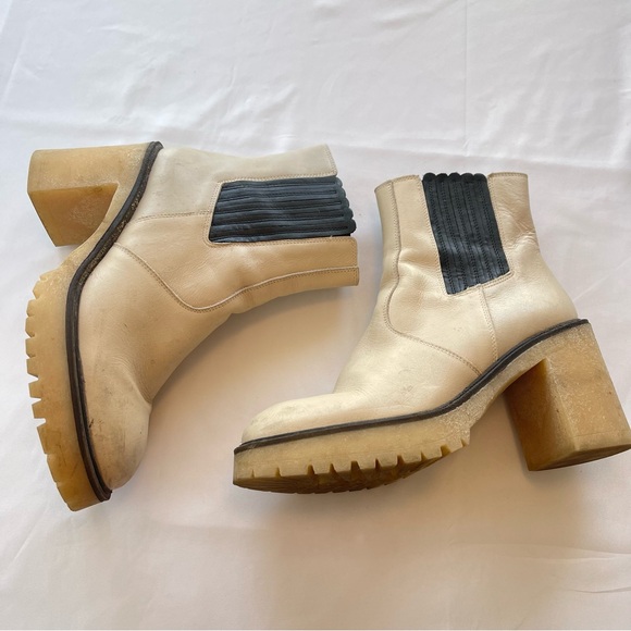 FREE PEOPLE James Chunky Heel Boho CHELSEA Leather Ankle Boots Women’s 41/11 - Picture 2 of 11